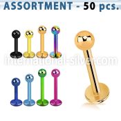blk466 labrets lip rings anodized surgical steel 316l labrets chin