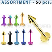 blk467 labrets lip rings anodized surgical steel 316l labrets chin