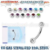 blk486 eo gas sterilized piercing surgical steel eyebrow banana 3mm