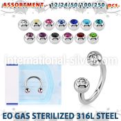 blk487 eo gas sterilized piercing surgical steel circular barbell 3mm