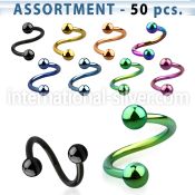 blk503 spirals twisters anodized surgical steel 316l eyebrow
