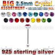blk533 nose bone silver 925 nose
