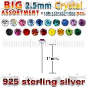 blk534 bend it to fit nose studs silver 925 nose