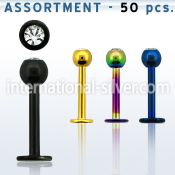 blk75 labrets lip rings anodized surgical steel 316l labrets chin