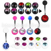 bn1acg belly rings surgical steel 316l with acrylic parts belly button