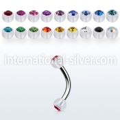 bnajb4 micro curved barbells surgical steel 316l with acrylic parts eyebrow