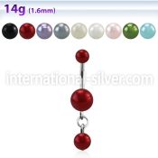 bndpr1 belly rings surgical steel 316l with acrylic parts belly button