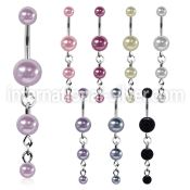 bndpr2 belly rings surgical steel 316l with acrylic parts belly button