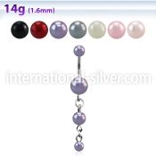 bndpr2 belly rings surgical steel 316l with acrylic parts belly button