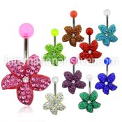 bnfwc1 belly rings surgical steel 316l with acrylic parts belly button