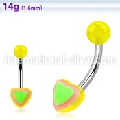 bnhrlym belly rings surgical steel 316l with acrylic parts belly button