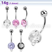 bnrdz8h steel casting belly banana w cz hoop for danglings