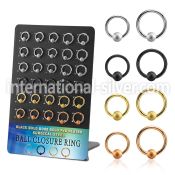 brcrt5b anodized surgical steel ball closure rings ear  lobe helix nipple  piercing