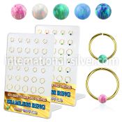 brnhm43 board w 18k gold plated silver seamless ring w 3mm opal