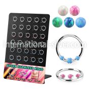 brnhm52 board w silver seamless septum rings w a prong sent opal