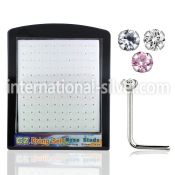 brnsczm l shape nose studs silver 925 nose