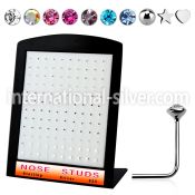 brnsm l shape nose studs silver 925 nose