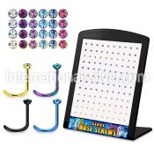 brnstc l shape nose studs anodized surgical steel 316l nose