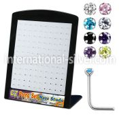 brnszm2 display w silver nose studs 22g w 1 5mm mix color czs