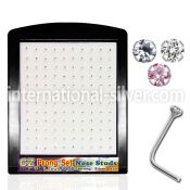 brnszm l shape nose studs silver 925 nose