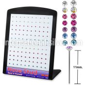 brnymm10 sterling silver nose studs round gem tops