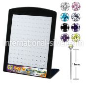 brnyzm2 display 925 silver bend it nose studs 1.5mm mix color czs