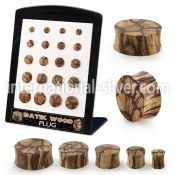 brpg202 batik wood double flare ear plugs 20pcs
