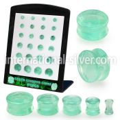 brpg205 green fluorite stone double flare ear plugs 24pcs