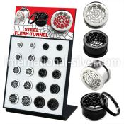 brpg217 anodized surgical steel flesh tunnels ear lobe piercing