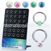 brrocr3 surgical steel ball closure rings ear lobe eyebrow helix piercing