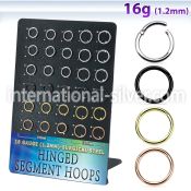 brsegh25 surgical steel hinged segment hoops pvd 30pcs