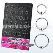 brsel14 board w 30 steel fixed bead ring w twisted wire design