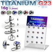brtsa11 board titanium g23 dermal anchor w multi crystal tristar