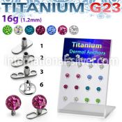 brtsa8 board w titanium g23 dermal anchors w multi crystal ball