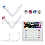 bxa30 l shape nose studs acrylic body jewelry nose