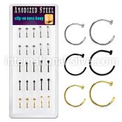 bxcln10 fake illusion body jewelry anodized surgical steel 316l nose