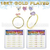 bxnhmx5g 18 k plated silver seamless nose ring 22g heart 18