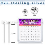 bxnymc8 silver bend it to fit nose studs 22g clear 52