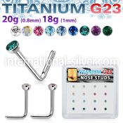 bxunl2 titanium l shaped nose studs colors press fit 16pcs