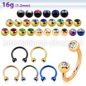 cbet2c horseshoes anodized surgical steel 316l belly button