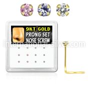 d9gsc2 l shape nose studs gold nose
