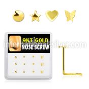 d9gsc4 l shape nose studs gold nose