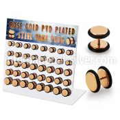 dacb215 cheaters  illusion plugs and tapers anodized surgical steel 316l ear lobe