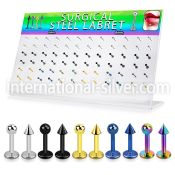 dacb86 labrets lip rings anodized surgical steel 316l labrets chin