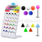 dacb94 labrets lip rings surgical steel 316l with acrylic parts labrets chin