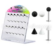 dacb96 labrets lip rings surgical steel 316l with acrylic parts labrets chin