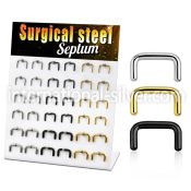 dapg178 display w 316l steel septum retainer in a u shape