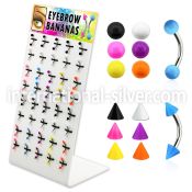 dbjmx11 micro curved barbells surgical steel 316l with acrylic parts eyebrow