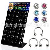 dbjmx5 316l circular barbell with 2 2 5 3mm ball cone jewel