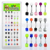 dbnedi2 micro curved barbells surgical steel 316l with acrylic parts eyebrow